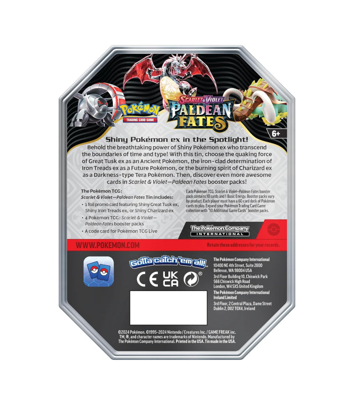 Paldean Fates Iron Treads EX Tin - Pokémon TCG