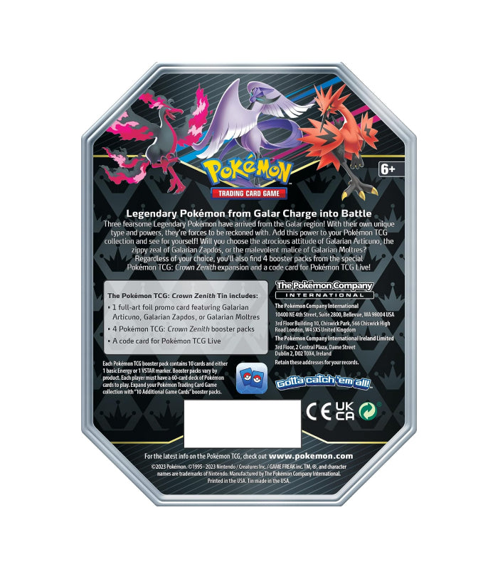 Crown Zenith - Mini Tin - Galarian Moltres