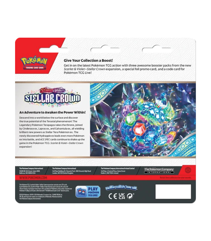 Stellar Crown 3 Pack Blister Tinkaton - Pokémon TCG