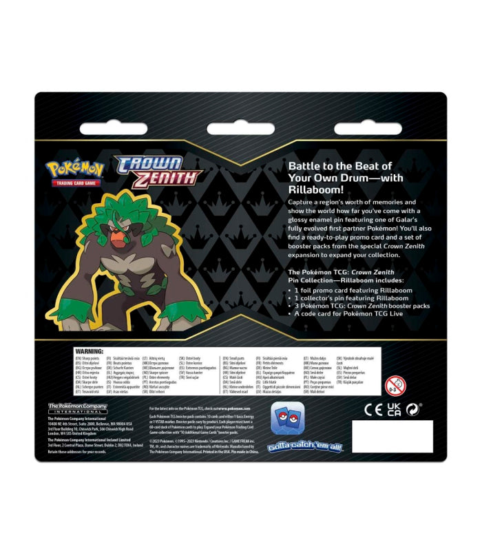 Crown Zenith Rillaboom Pin Collection - Pokémon TCG
